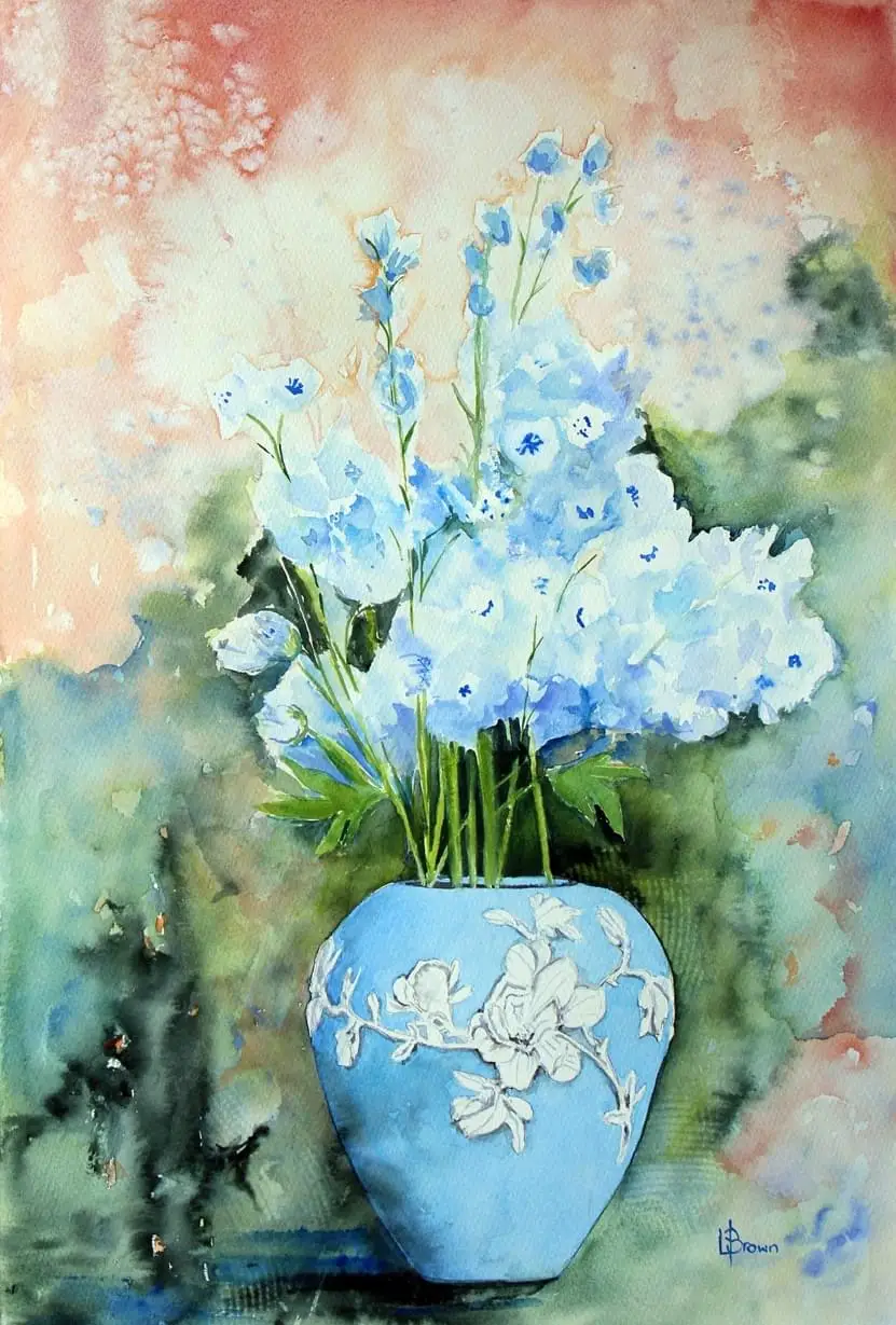 Wedgewood Blue and Delphiniums